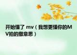 开始懂了 mv（我想更懂你的MV拍的撒意思）