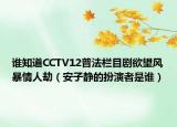 谁知道CCTV12普法栏目剧欲望风暴情人劫（安子静的扮演者是谁）