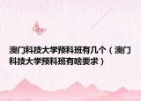 澳门科技大学预科班有几个（澳门科技大学预科班有啥要求）
