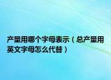 产量用哪个字母表示（总产量用英文字母怎么代替）