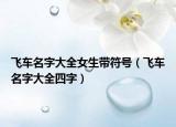 飞车名字大全女生带符号（飞车名字大全四字）