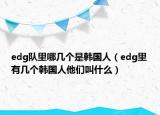 edg队里哪几个是韩国人（edg里有几个韩国人他们叫什么）