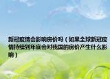 新冠疫情会影响房价吗（如果全球新冠疫情持续到年底会对我国的房价产生什么影响）