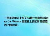 一些英语单词上加了na是什么意思比如try（a. Wanna 是读音上的区别 还是意思上的区别）