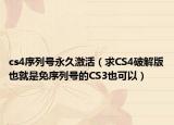 cs4序列号永久激活（求CS4破解版也就是免序列号的CS3也可以）