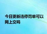 今日更新违停罚单可以网上交吗