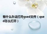 有什么办法打开qsed文件（qsed怎么打开）