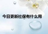 今日更新社保有什么用
