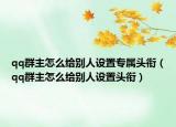 qq群主怎么给别人设置专属头衔（qq群主怎么给别人设置头衔）