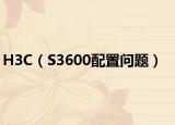 H3C（S3600配置问题）