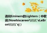 请问Eminem的Lighters（中歌词(Nowhiscareer\\