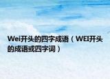 Wei开头的四字成语（WEI开头的成语或四字词）