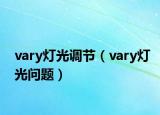 vary灯光调节（vary灯光问题）