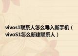 vivos1联系人怎么导入新手机（vivoS1怎么新建联系人）