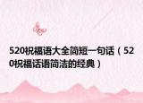 520祝福语大全简短一句话（520祝福话语简洁的经典）
