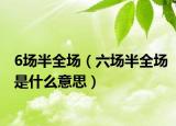 6场半全场（六场半全场是什么意思）