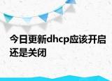 今日更新dhcp应该开启还是关闭