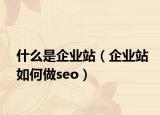 什么是企业站（企业站如何做seo）