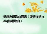 盛唐夜唱歌曲原唱（盛唐夜唱 ediq演唱歌曲）