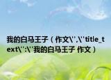 我的白马王子（作文