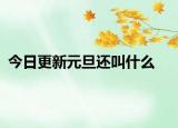 今日更新元旦还叫什么