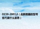 DZ20-200\3（此断路器的型号各代表什么意思）