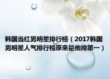 韩国当红男明星排行榜（2017韩国男明星人气排行榜原来是他排第一）