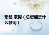 想起 歌词（总想起是什么歌词）