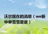 沃尔现在的消息（we新中单雪雪是谁）