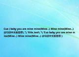 Cuz（baby you are mine mine(Mine...) Mine mine(Mine...) 这句话中文的意思