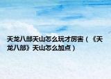 天龙八部天山怎么玩才厉害（《天龙八部》天山怎么加点）