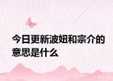 今日更新波妞和宗介的意思是什么