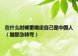 在什么时候更确定自己是中国人（脑筋急转弯）