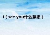 i（see you什么意思）
