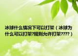冰球什么情况下可以打架（冰球为什么可以打架?规则允许打架????）