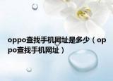 oppo查找手机网址是多少（oppo查找手机网址）