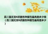 真三国无双6武器各种属性最高是多少级（真三国无双6武器各种属性最高是多少）