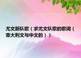 尤文新队歌（求尤文队歌的歌词（意大利文与中文的））