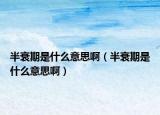 半衰期是什么意思啊（半衰期是什么意思啊）