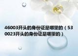 46003开头的身份证是哪里的（530023开头的身份证是哪里的）