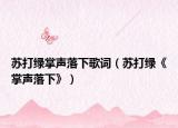 苏打绿掌声落下歌词（苏打绿《掌声落下》）