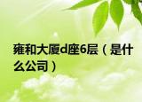 雍和大厦d座6层（是什么公司）