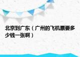 北京到广东（广州的飞机票要多少钱一张啊）