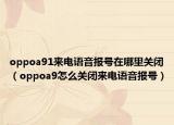 oppoa91来电语音报号在哪里关闭（oppoa9怎么关闭来电语音报号）