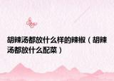 胡辣汤都放什么样的辣椒（胡辣汤都放什么配菜）
