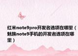 红米note9pro开发者选项在哪里（魅族note9手机的开发者选项在哪里）