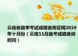 云南省自学考试成绩查询官网2019年十月份（云南11月自考成绩查询时间）