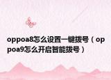 oppoa8怎么设置一键拨号（oppoa9怎么开启智能拨号）