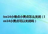 ios14小绿点小黄点怎么关闭（Ios14小黄点可以关闭吗）