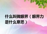 什么叫做眼界（眼界力是什么意思）